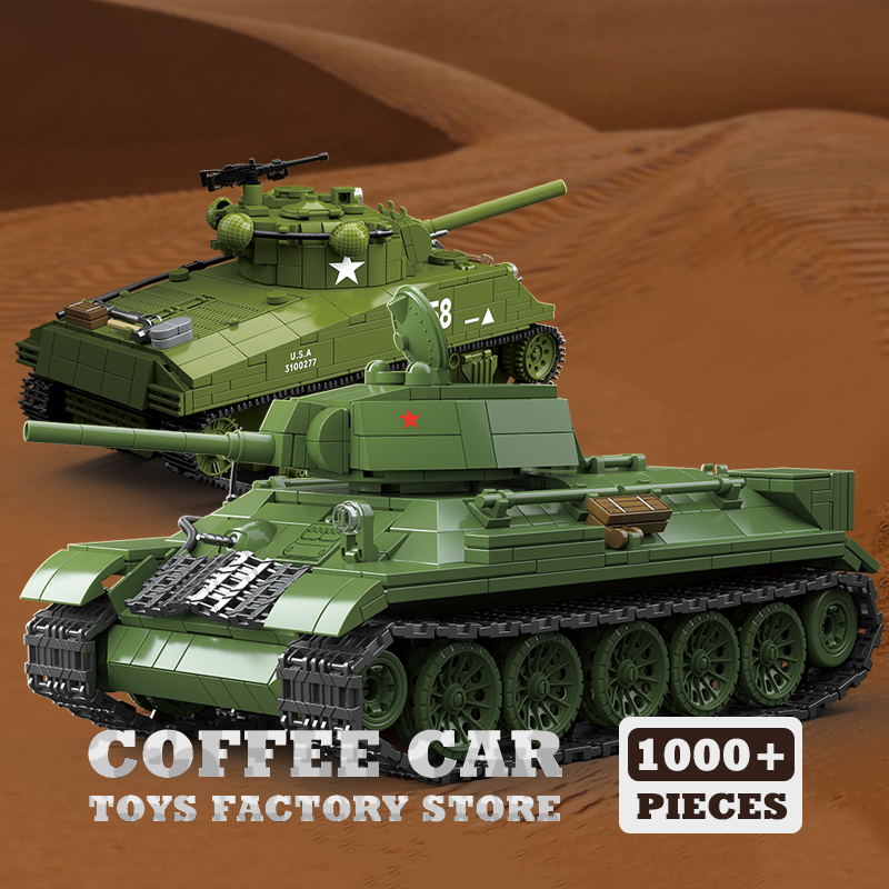 Lego Compatible Military Tank - M4A3 Mittelschwerer Panzer Bausteine T34/76 Gepanzerte