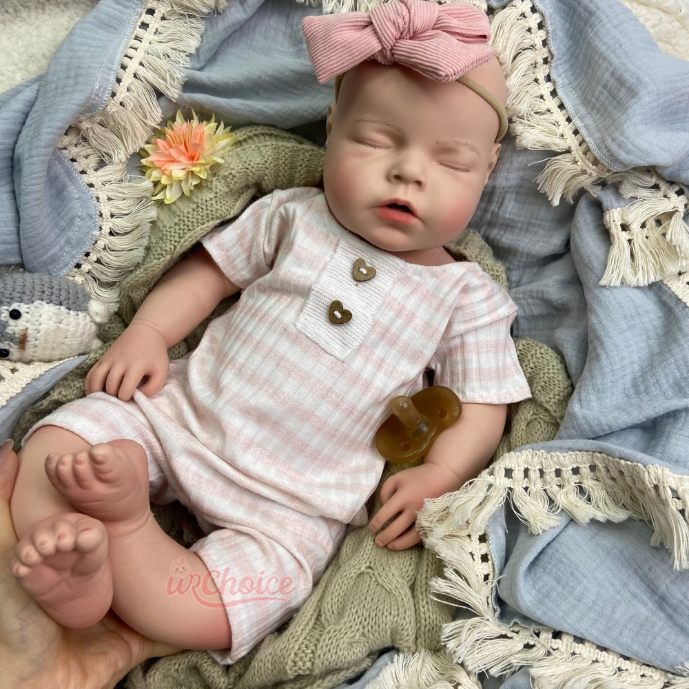Reborn Baby Doll Silicone Realistic - 20 Zoll Mollige Gewichtete Mädchenpuppe aus